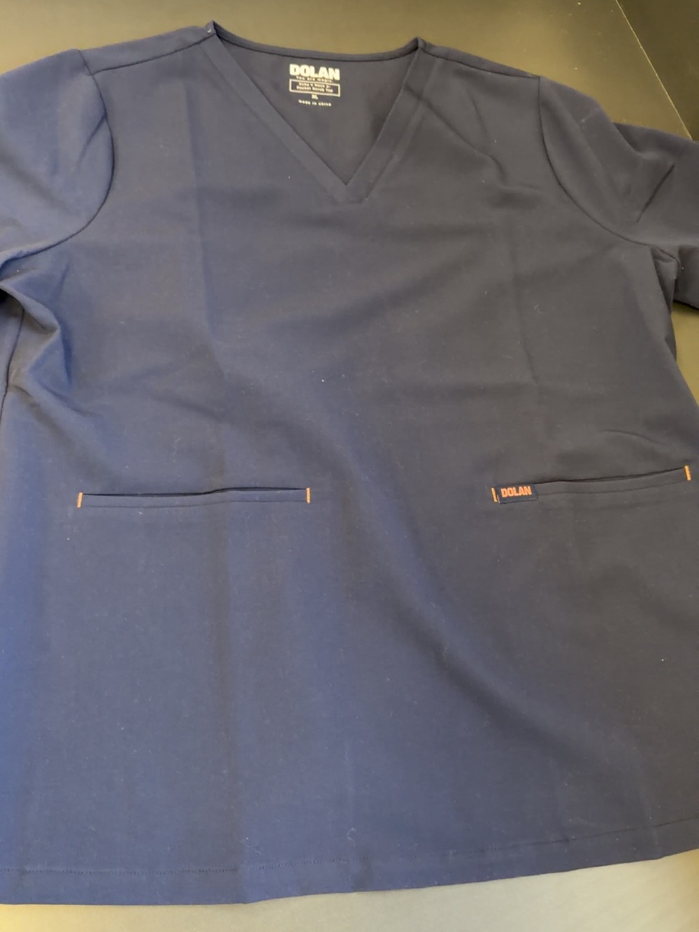 DOLAN Navy V‑Neck Medical Scrub Top, NWOT, XL